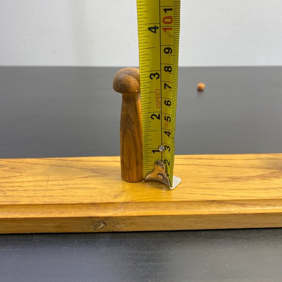 Vintage Wooden Peg Rack, Three Hooks, Wall Hanging Bathroom Hangers, 1960s Home - Picture 7 of 10